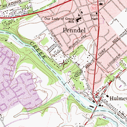 Topographic Map of Neshaminy Heights, PA