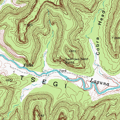 Topographic Map of Swallows Nest Ruins, AZ
