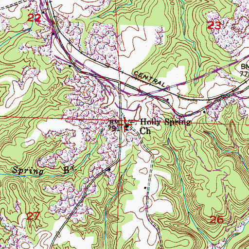 Topographic Map of Holly Spring Church, AL