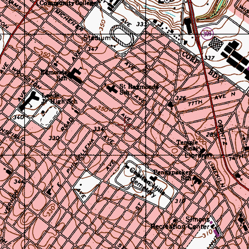 Topographic Map of West Oak Lane, PA