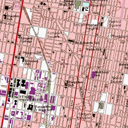 Topographic Map of Hartranft, PA