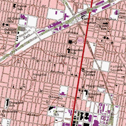 Topographic Map of Stenton, PA