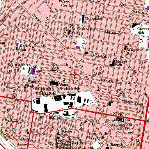 Topographic Map of Sharswood, PA