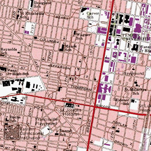Topographic Map of North Central, PA