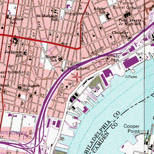 Topographic Map of Fishtown, PA