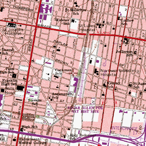 Topographic Map of Poplar, PA