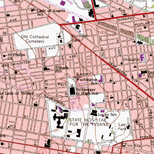 Topographic Map of Mill Creek, PA