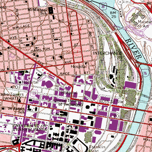 Topographic Map of Powelton, PA