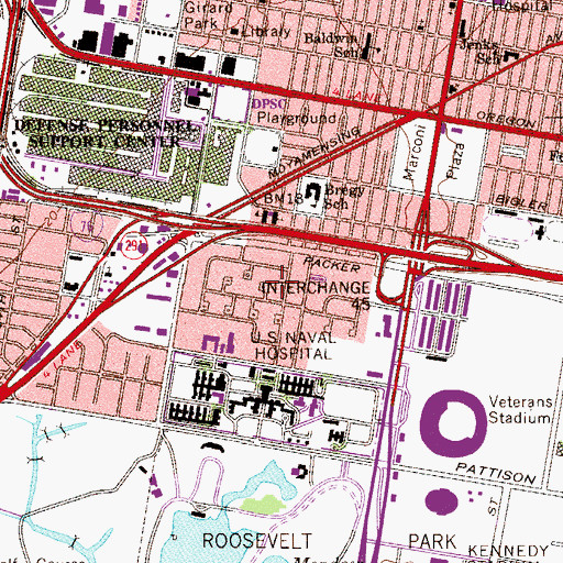 Topographic Map of Packer Park, PA