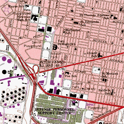 Topographic Map of Girard Estate, PA