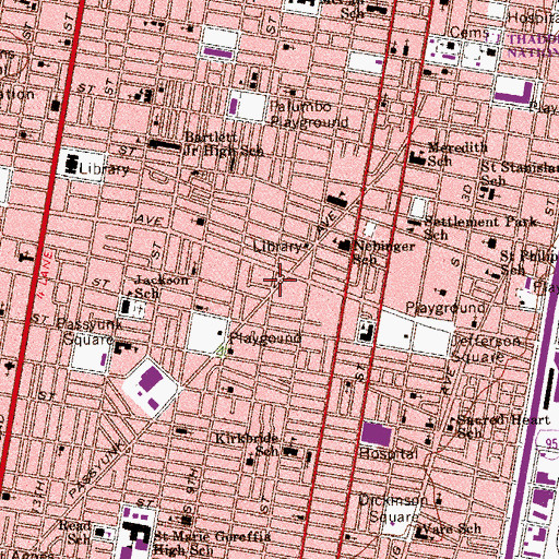 Topographic Map of Bella Vista, PA