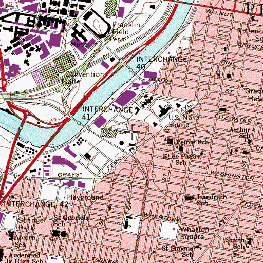 Topographic Map of Schuylkill, PA