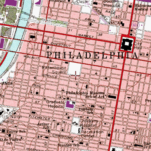 Topographic Map of Rittenhouse, PA