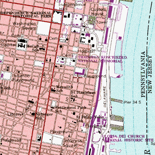 Topographic Map of Society Hill, PA