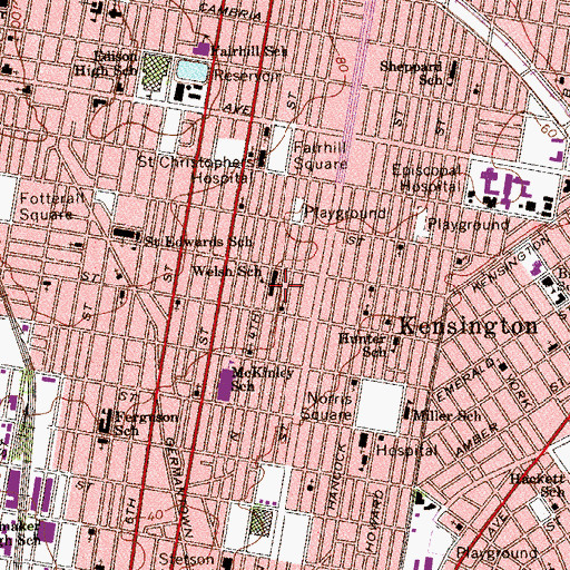 Topographic Map of West Kensington, PA