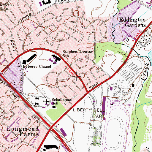 Topographic Map of Parkwood Manor, PA
