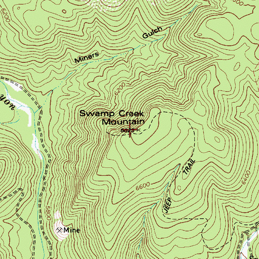 Topographic Map of Swamp Creek Mountain, AZ