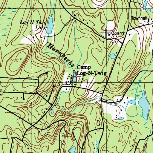 Topographic Map of Lake Log-n-Twig, PA