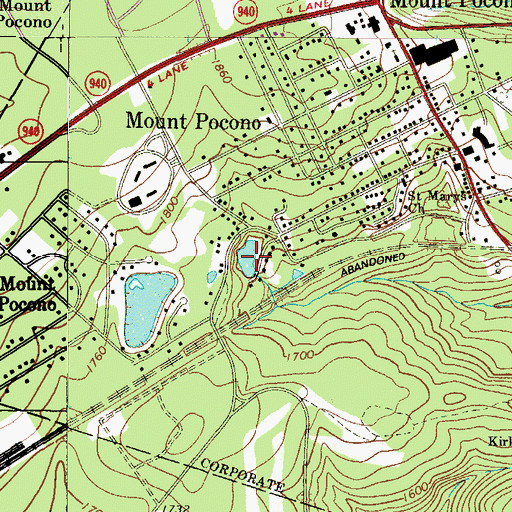 Topographic Map of Fairview Lake, PA