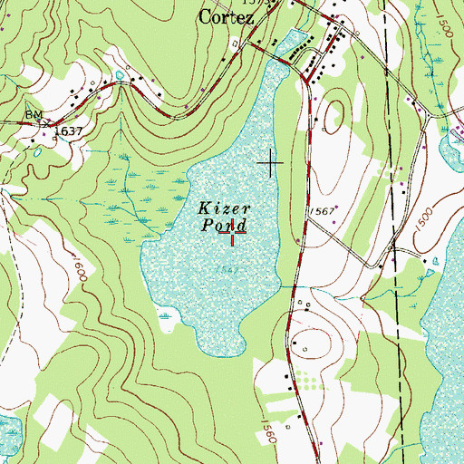 Topographic Map of Kizers Little Lake, PA