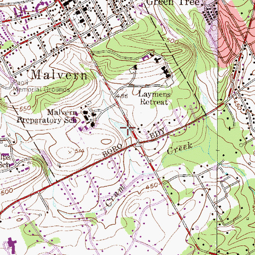 Topographic Map of School Pond, PA
