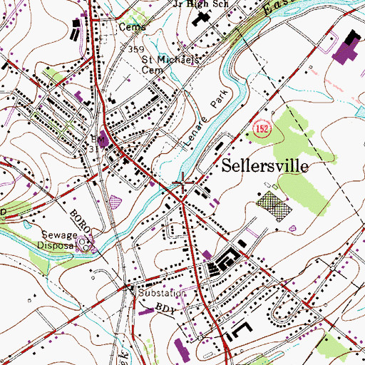 Topographic Map of Lenape Lake, PA
