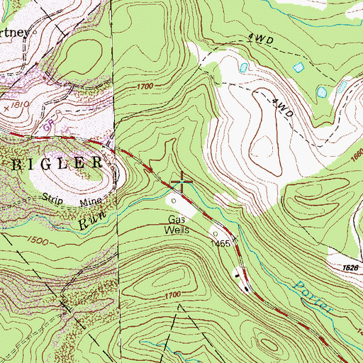 Topographic Map of Buck Run, PA