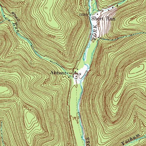 Topographic Map of Abbott, PA