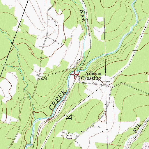 Topographic Map of Adams Crossing, PA