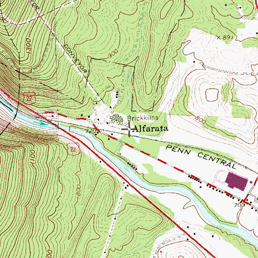 Topographic Map of Alfarata, PA