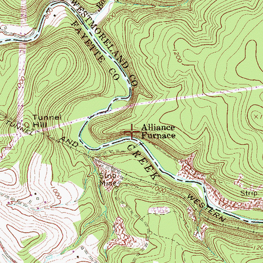 Topographic Map of Alliance Furnace, PA