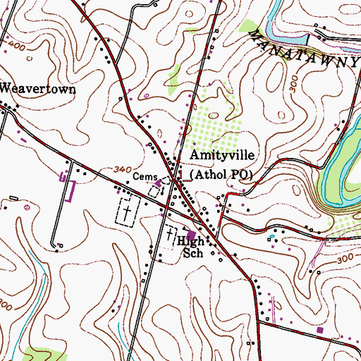 Topographic Map of Amityville, PA