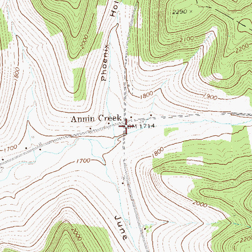 Topographic Map of Annin Creek, PA