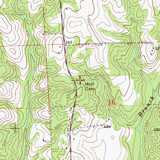 Topographic Map of Holt Cemetery, AL