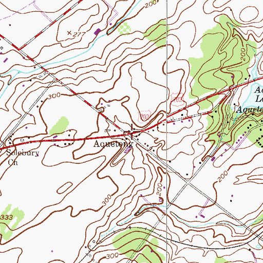Topographic Map of Aquetong, PA