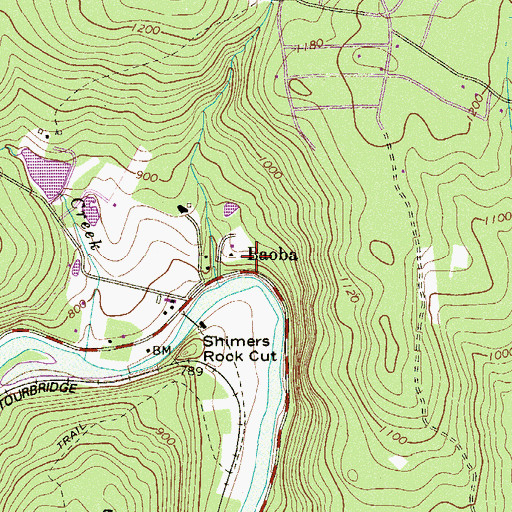 Topographic Map of Baoba, PA