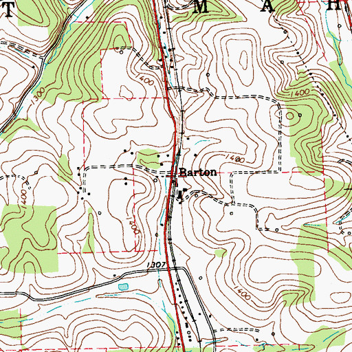 Topographic Map of Barton, PA