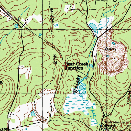 Topographic Map of Bear Creek Junction, PA