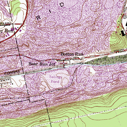 Topographic Map of Bear Run Junction, PA