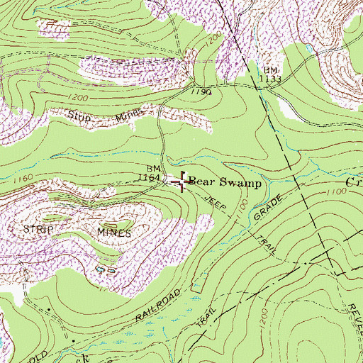 Topographic Map of Bear Swamp, PA