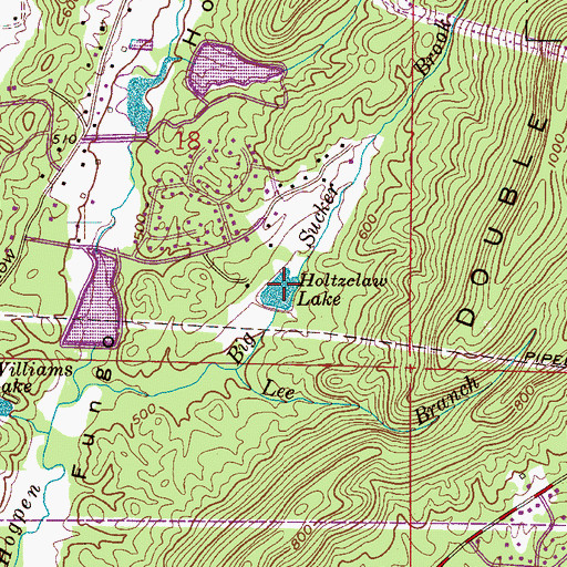 Topographic Map of Holtzclaw Lake, AL