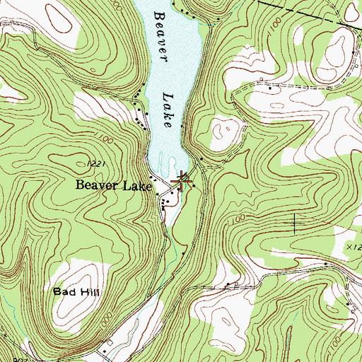 Topographic Map of Beaver Lake, PA