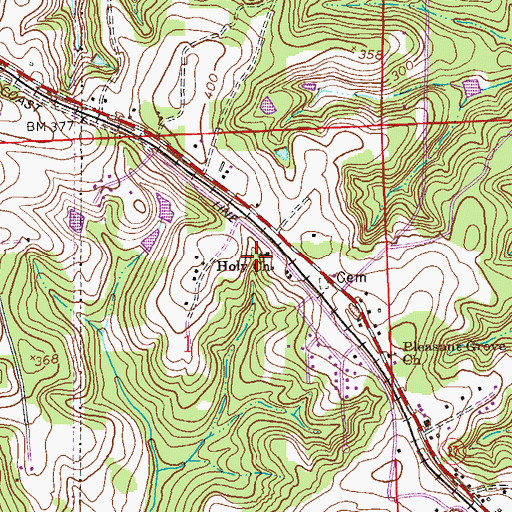 Topographic Map of Holy Church, AL