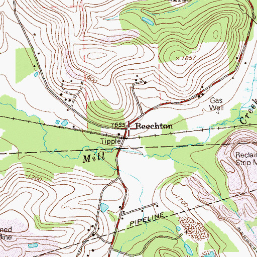 Topographic Map of Beechton, PA