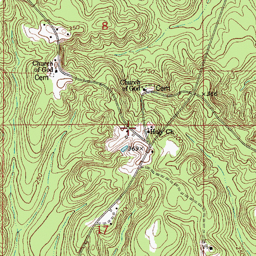 Topographic Map of Holy Church, AL