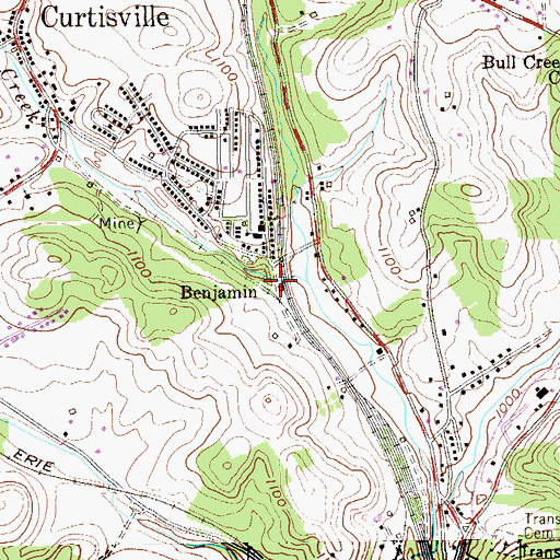 Topographic Map of Benjamin, PA