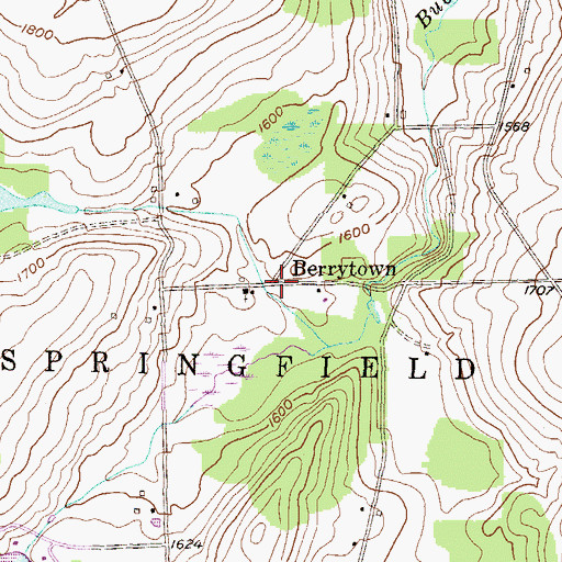 Topographic Map of Berrytown, PA