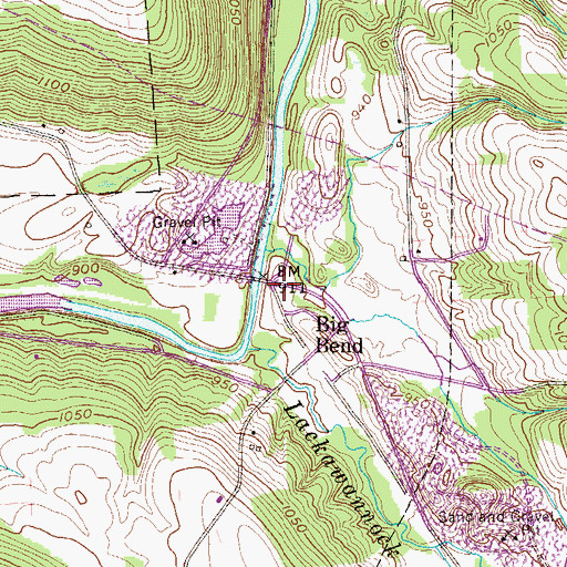 Topographic Map of Big Bend, PA