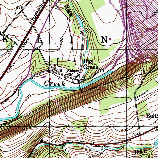 Topographic Map of Big Creek, PA