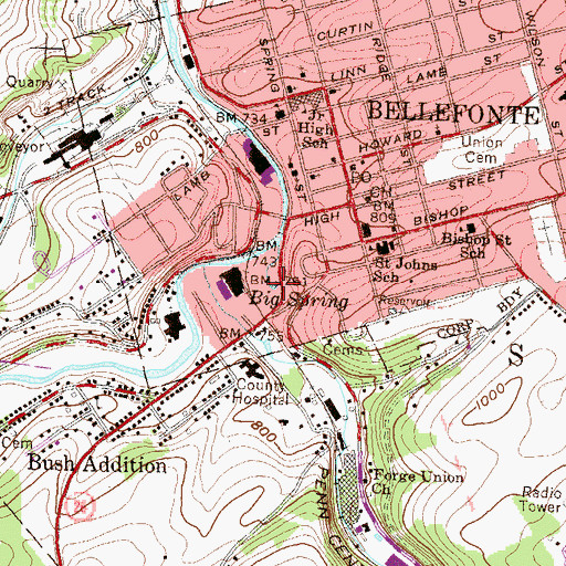 Topographic Map of Big Spring, PA